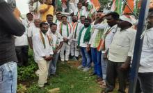 Congress leaders march in support of Bharat Jodo Yatra.