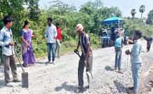  BT road construction work started with the efforts of MLA...  MPP Yatakula Jyoti Madhubabu..