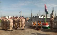 On the occasion of Telangana National Unity Day, the flag was unveiled at the police station by SI Naveen Kumar.