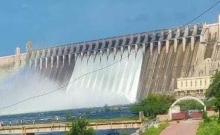 Lifting of 08 gates of Nagarjunasagar Reservoir HSE Dharmanayake