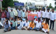 Dharna at Collectorate in Nalgonda district headquarters