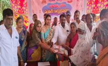 MLA Abraham ZP Chairman Sarita participated in the distribution of Bathukamma sarees