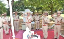 National Integration Day in Police Office SP who unveiled the national flag. Surender