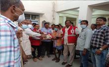 Distribution of nutritional food to tuberculosis patients under the auspices of Red Cross