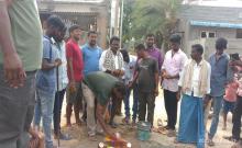 Damera Yadagiri, the local sarpanch, started the CC road works