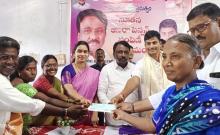 MLA Abraham distributed the checks to Kalyana Lakshmi Shadi Mubara and Asara Pinchan