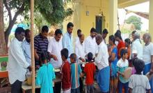 TRS leaders donated food in Yallapuram