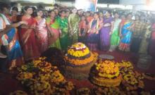 Bathukamma celebrations in Nampally with grandeur
