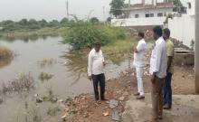 Municipal Chairman visited rainwater harvesting sites in low lying areas