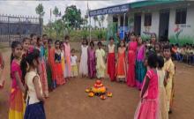 Bathukamma celebrations at Golden Leaf High Private School