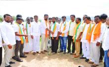 Activists of TRS and Congress parties who joined the BJP party