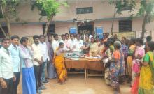 JTPTC Narasiah, President of Terasa Mandal Party Suresh Babu participated in the distribution program of Bathukammacheeras in Kallur village.
