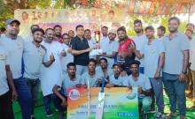Korutla LCC team who won the Sujith Rao Cricket League.