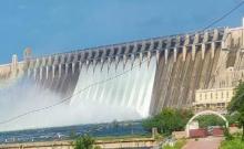 HSE Dharmanayake lifts 12 gates in Nagarjunasagar reservoir