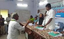 Obstacles at every step: Gopalapuram Sarpanch Naga Saidiah who expressed his anger in the general meeting